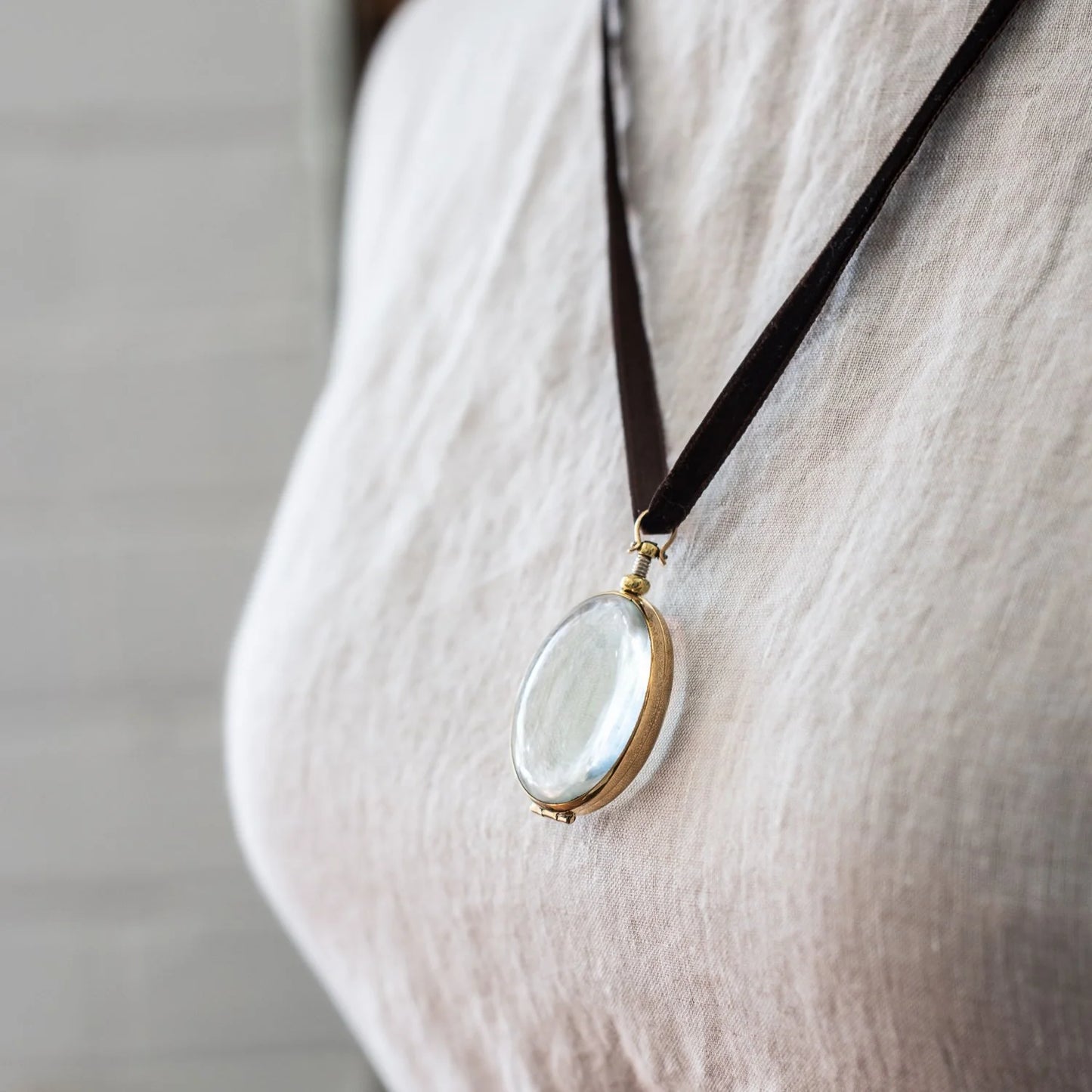 Oval Rock Crystal Locket by Sonoma State Jewellery