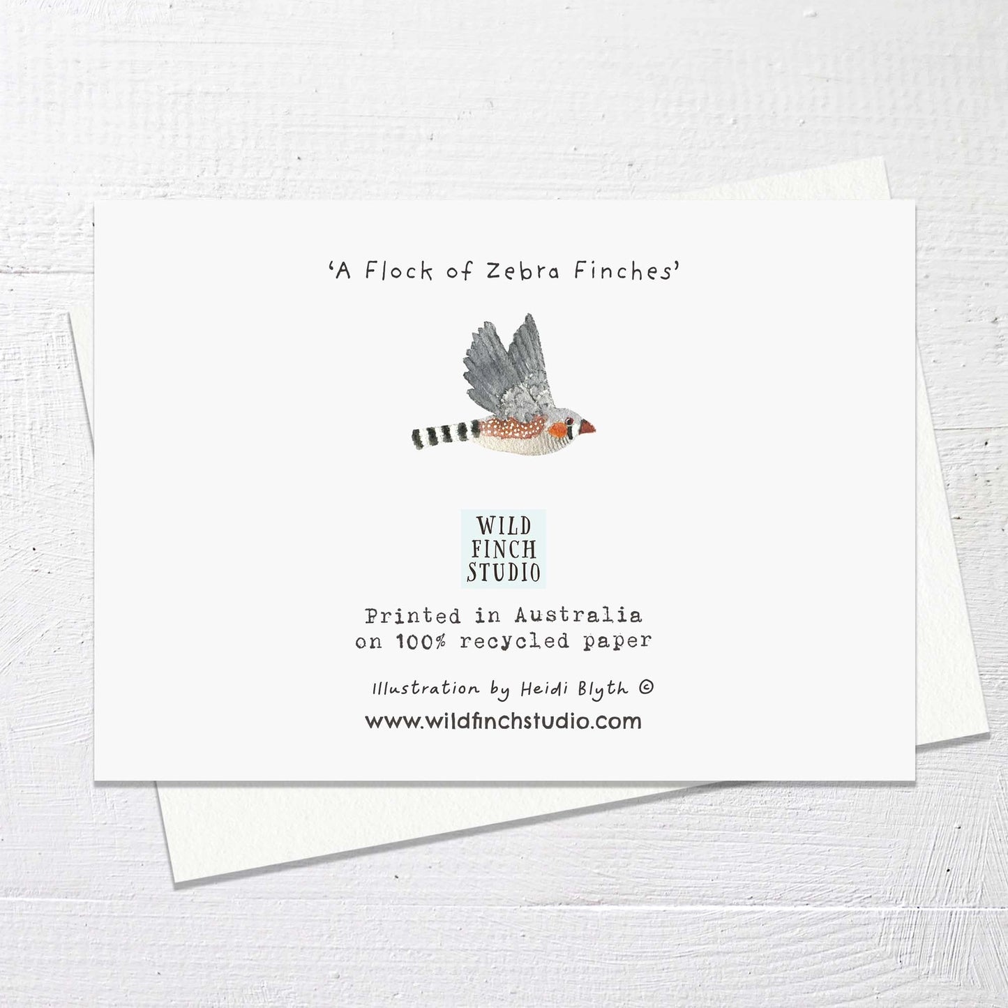 Wild Finch Studio A Flock Of Zebra Finches Botanical Greeting Card
