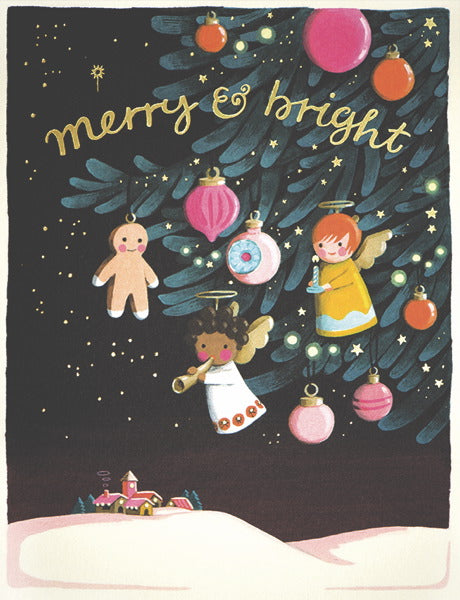 Angel Ornaments Christmas Greeting Card