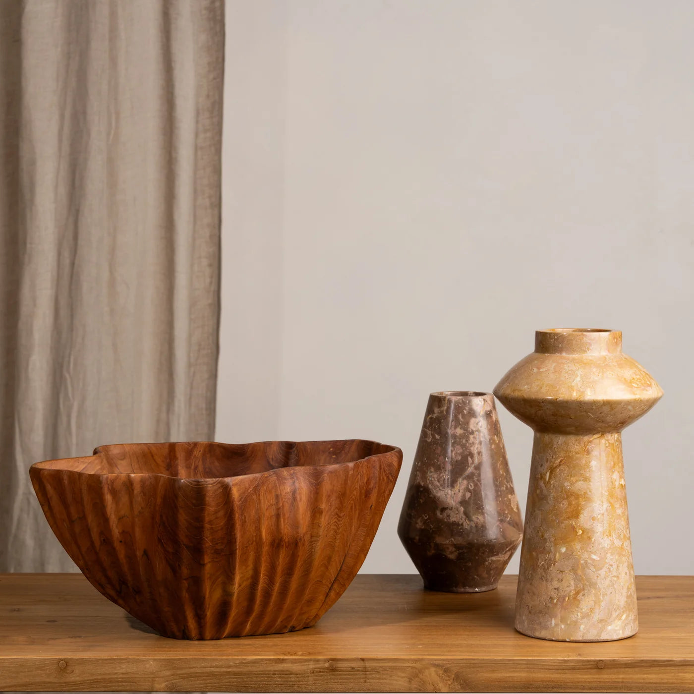 Recycled Teak Anthro Sculptural Bowl