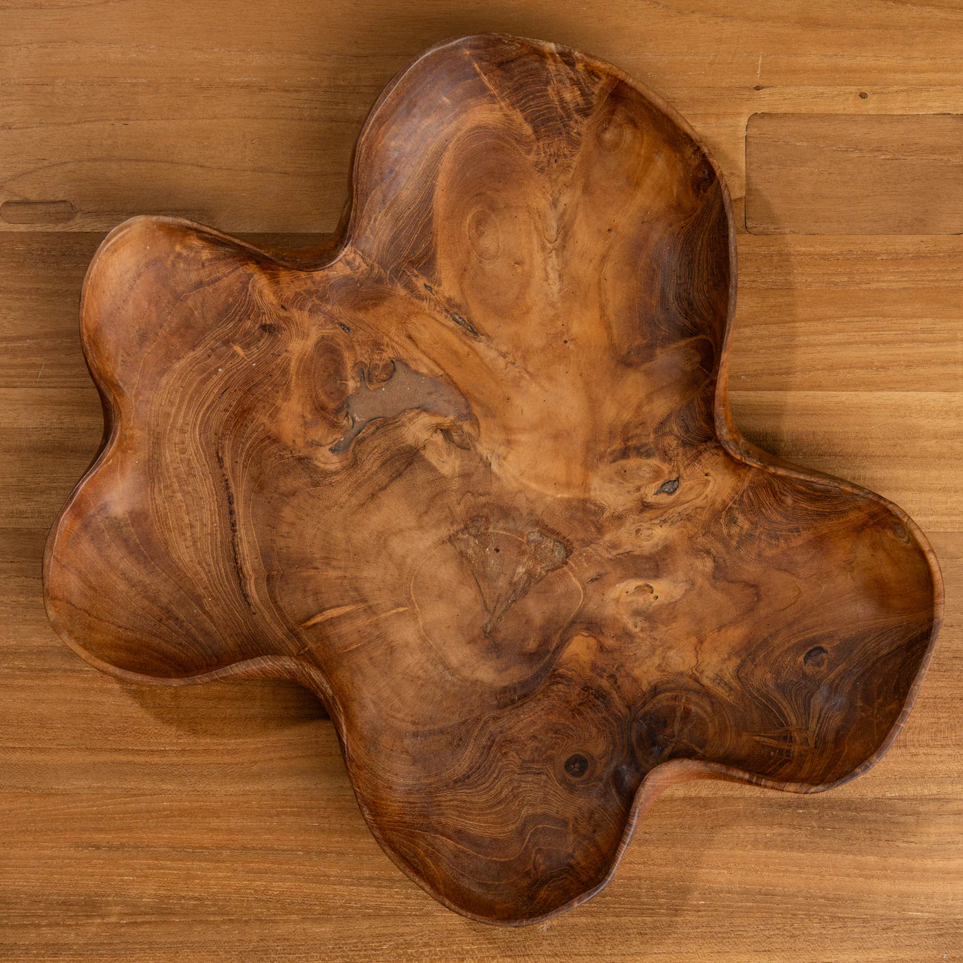 Teak Hand Carved Timber Aria Platter