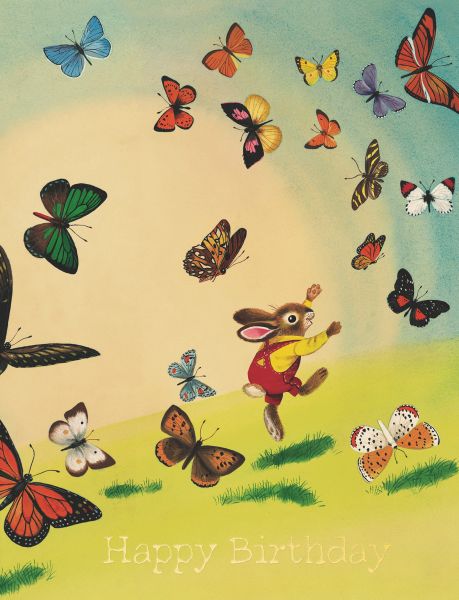 Richard Scarry Bunny & Butterflies Greeting Card