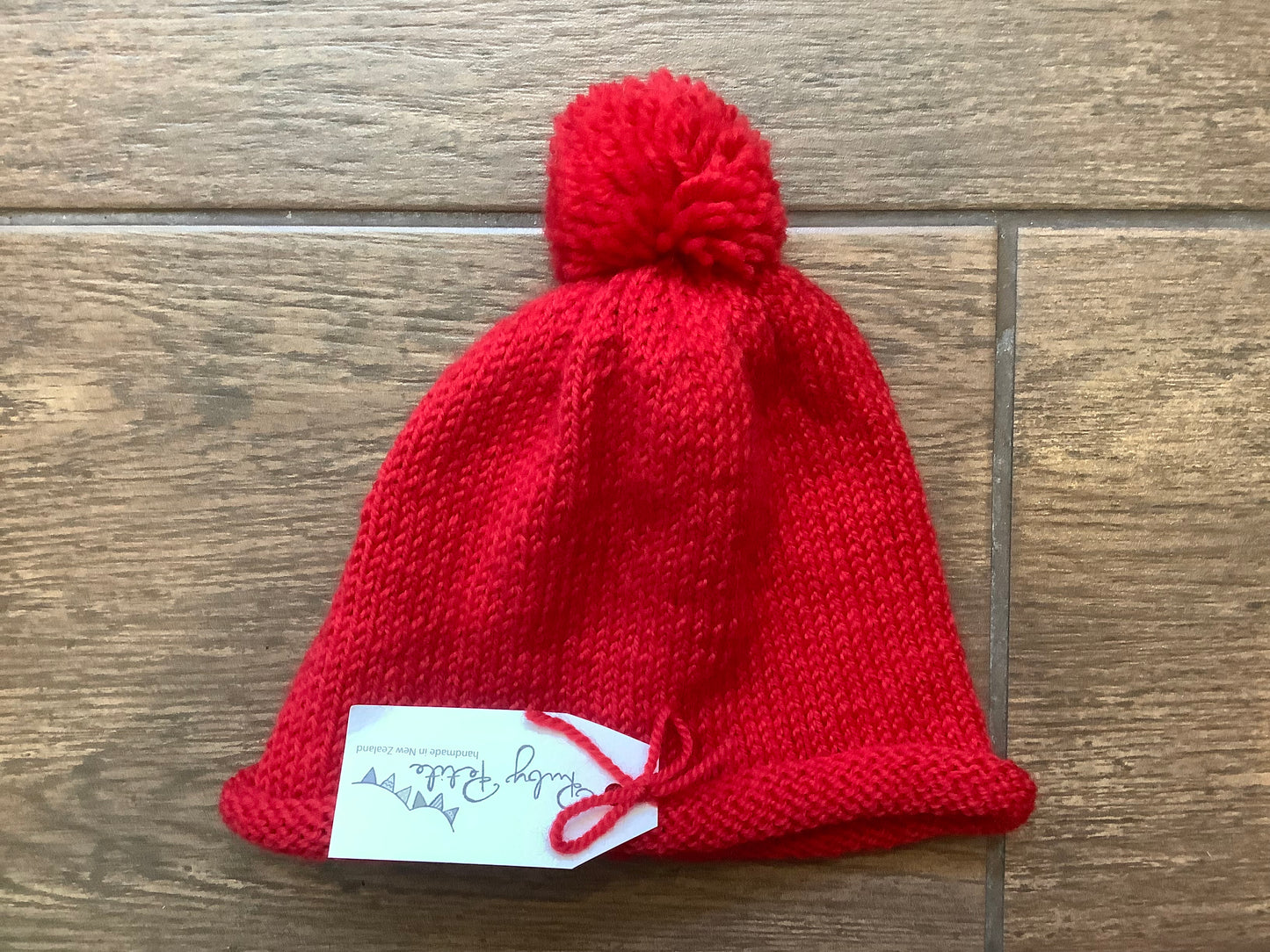 Hand Knitted Beanie with Pom Pom