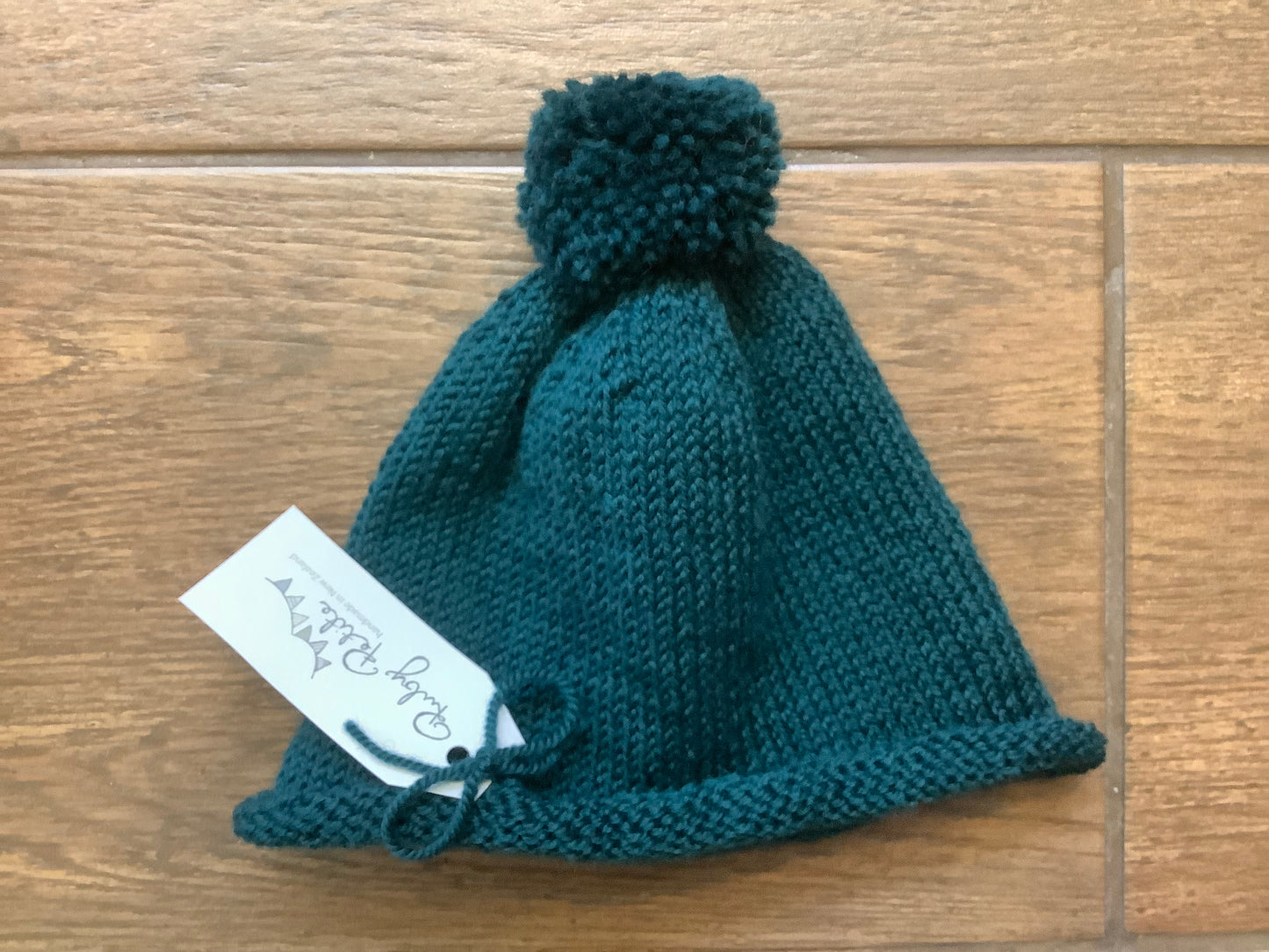 Hand Knitted Beanie with Pom Pom