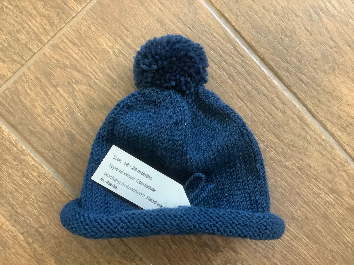 Hand Knitted Beanie with Pom Pom