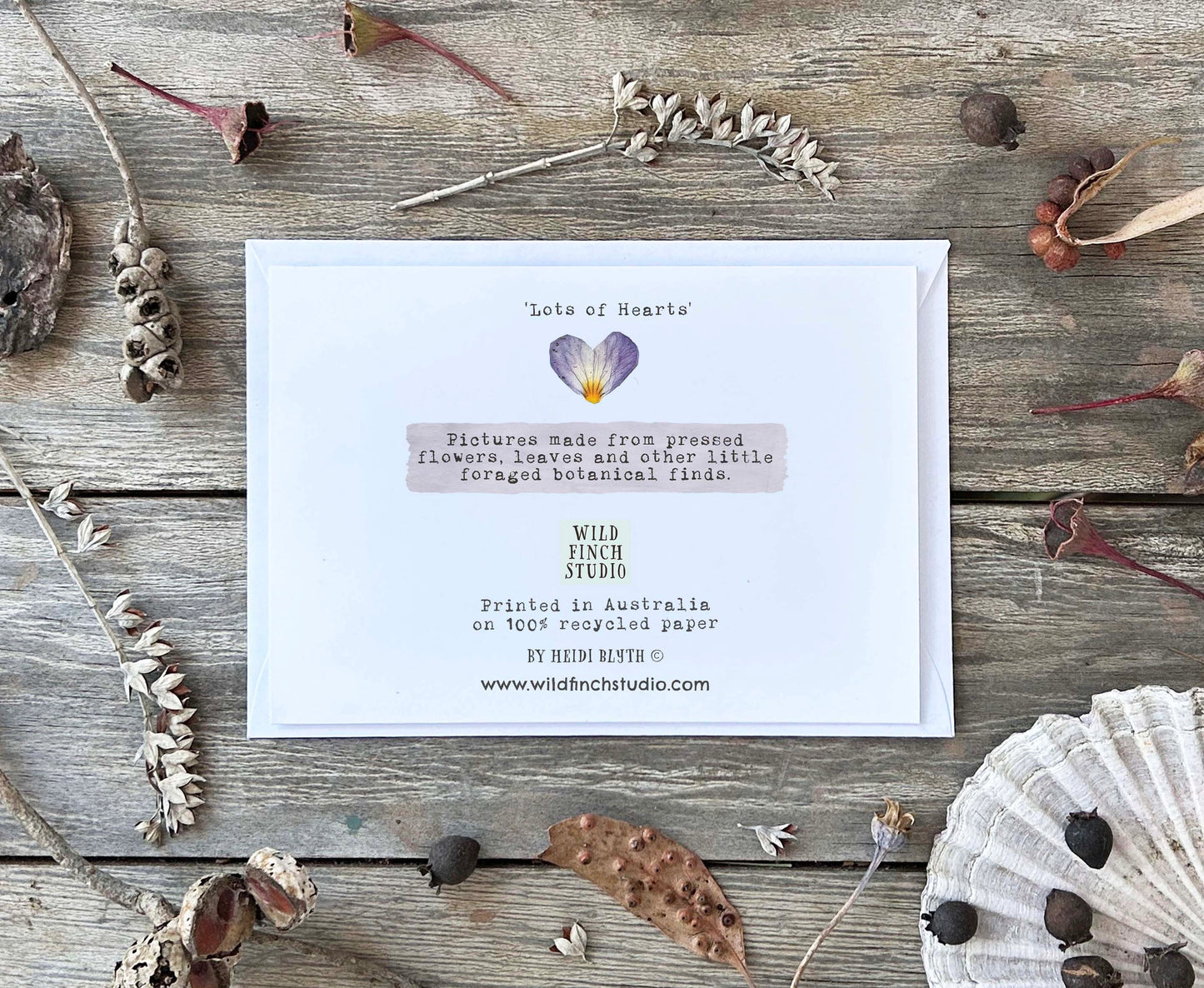 Wild Finch Studio Lots Of Hearts Botanical Greeting Card