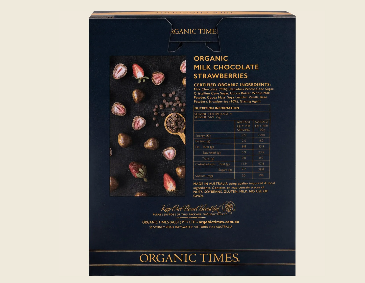 Organic Times Milk Chocolate Strawberries