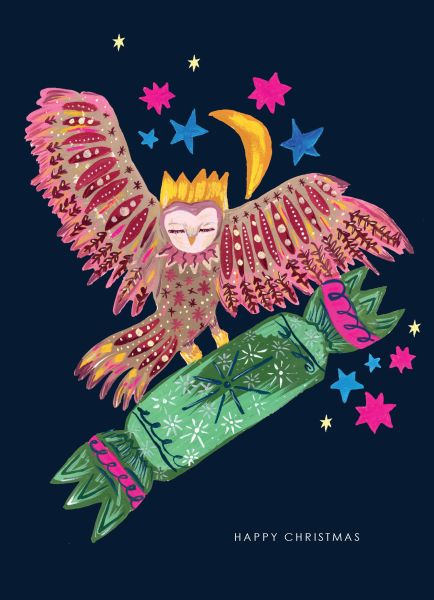 Owl Crackers Christmas Greeting Card