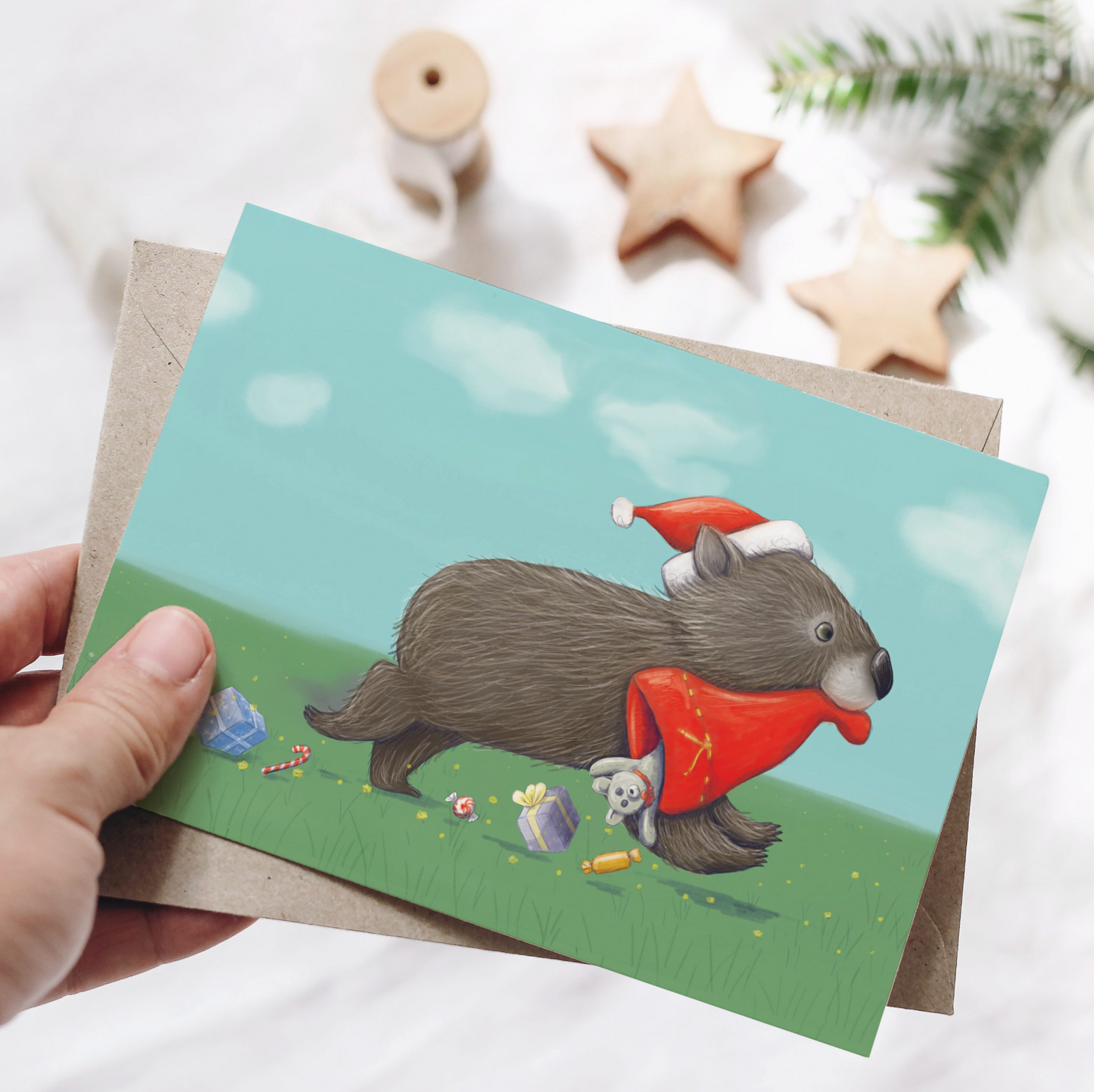 Renee Treml Holiday Playful Wombat