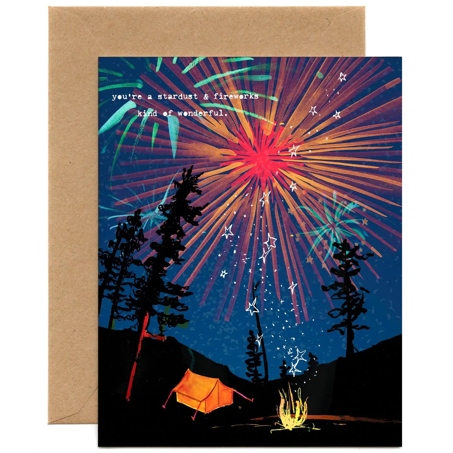 Tiny & Snail Moon Stardust & Fireworks Greeting Card