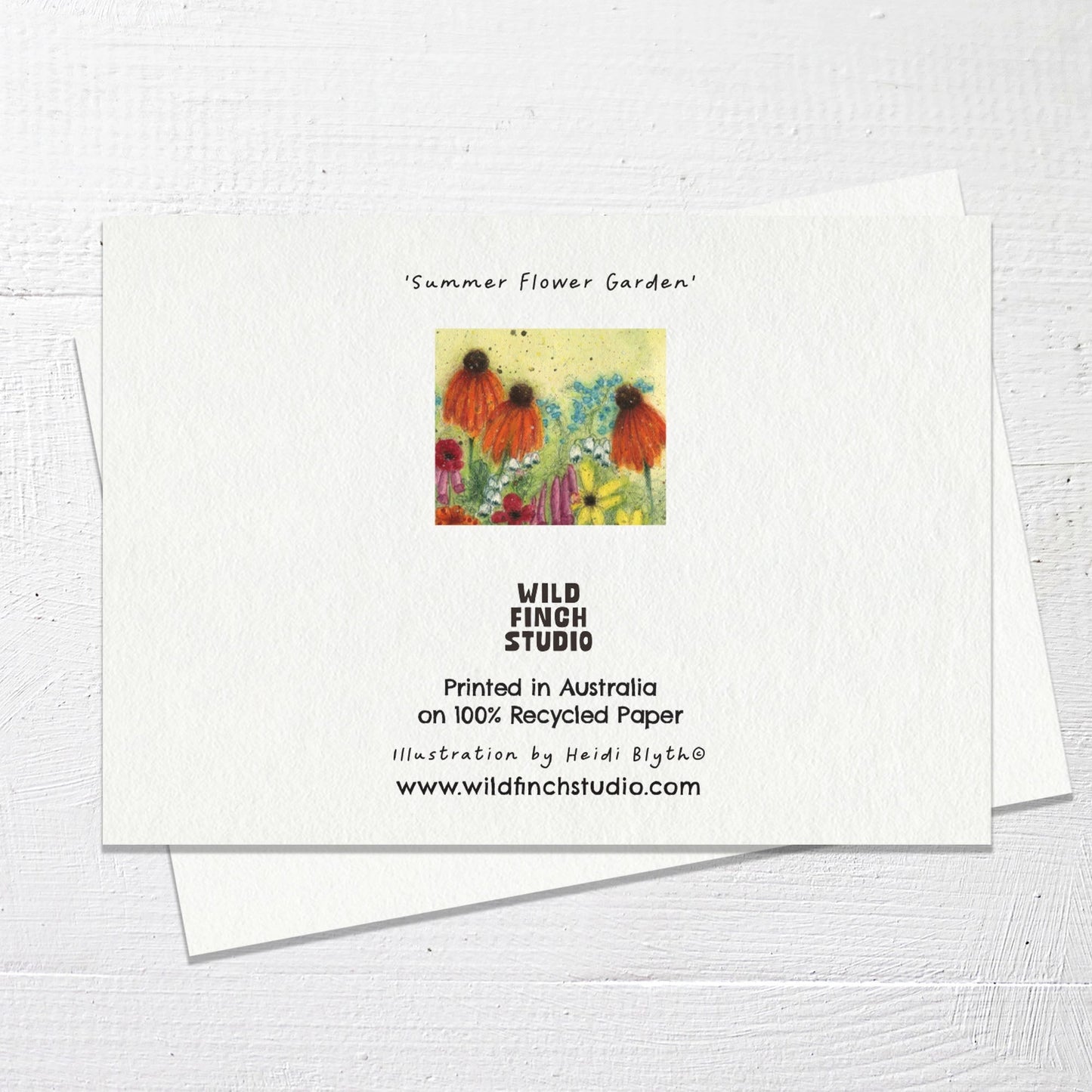 Wild Finch Studio Summer Flower Garden Greeting Card