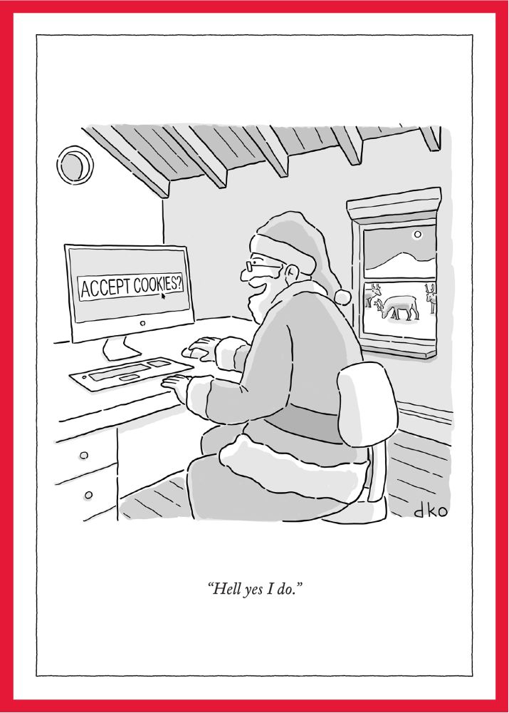 The New Yorker Accept Cookies Christmas Greeting Card