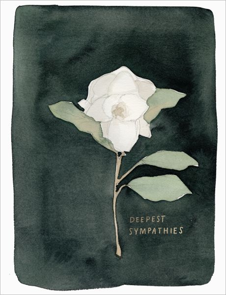 White Flowers Deepest Sympathies Greeting Card