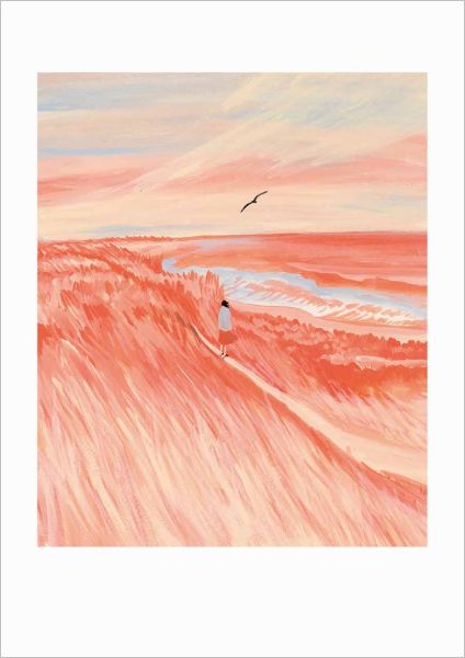 Red Grass Fields Greeting Card