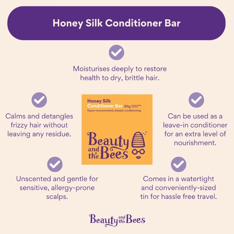Beauty And The Bees Honey Silk Conditioner Bar 50gm