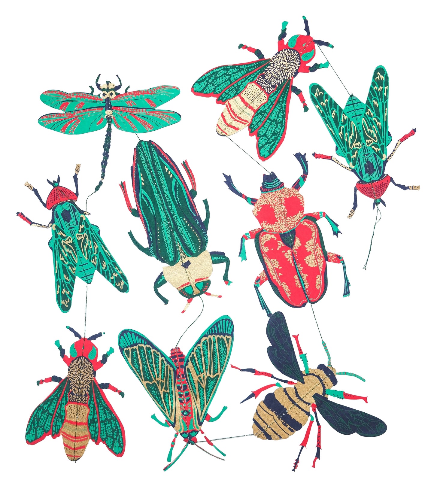 East End Press Vertical Insects Wall Hanging