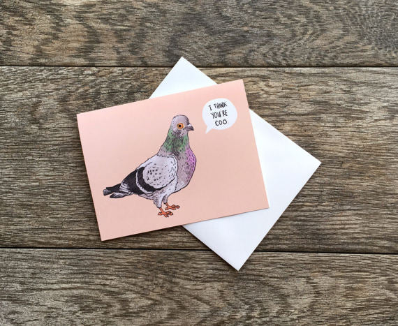 Bee Is For Bear Cool Pigeon Card