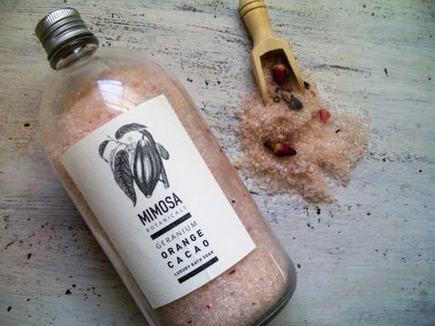 Mimosa Botanicals Luxury Bath Soak Apothecary Bottle