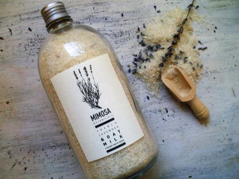 Mimosa Botanicals Luxury Bath Soak Apothecary Bottle