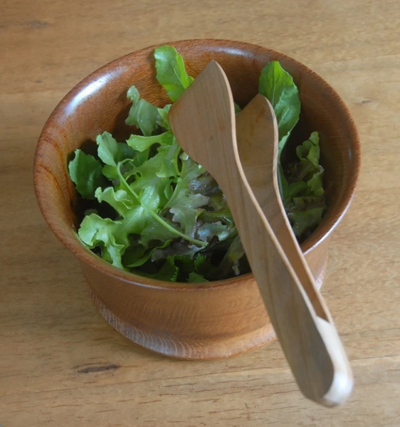 Cherry Wood Salad Tongs