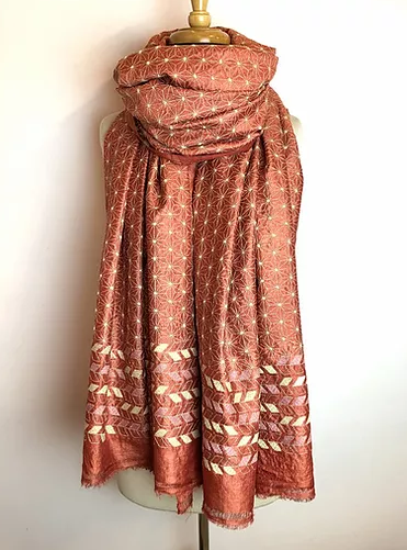 House of Wandering Nakshi Kantha Embroidered Wrap