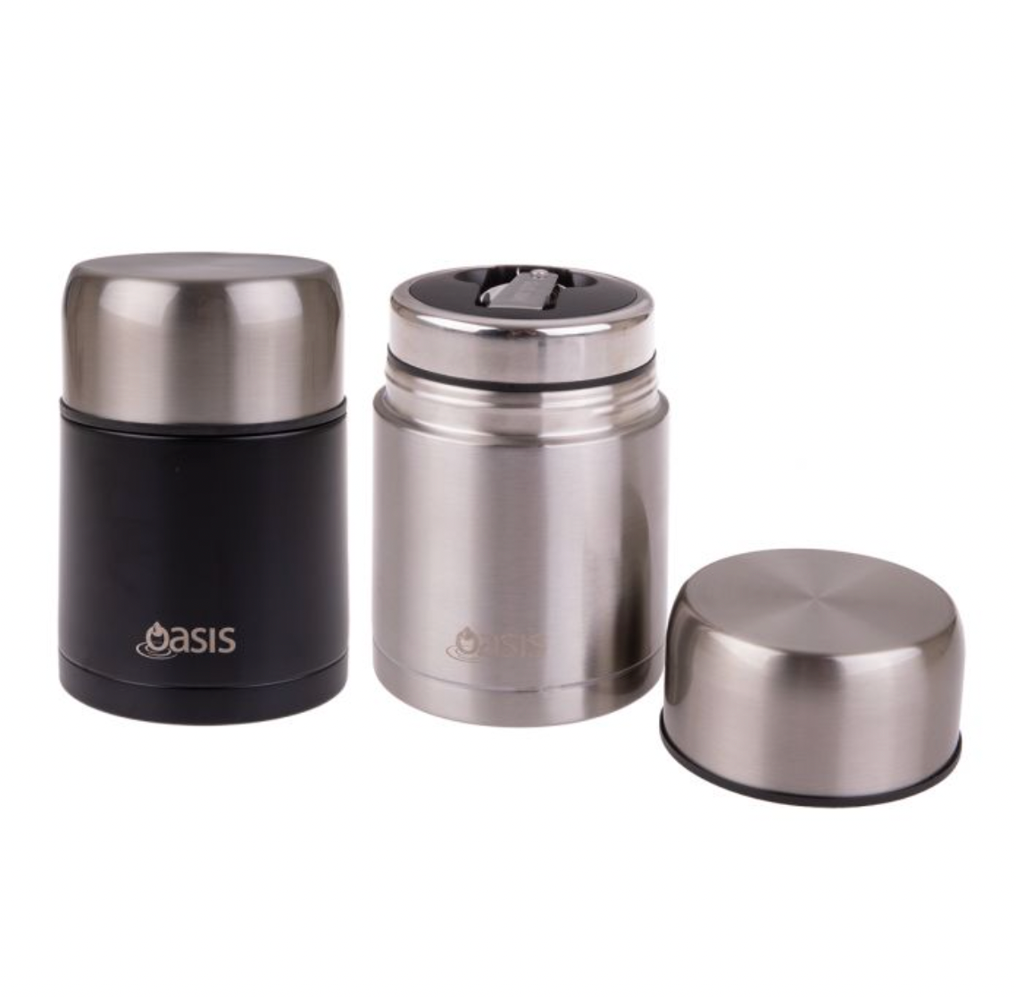 Oasis Stainless Steel Double Wall Insulated Food Container With Spoon 800ml