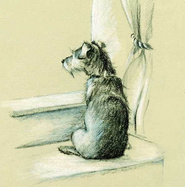 Waiting Dog Greeting Card
