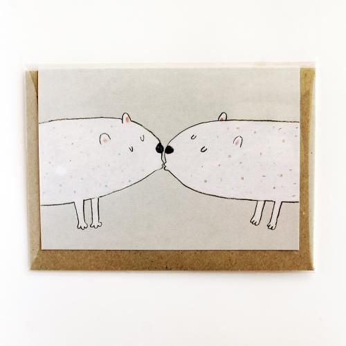 Surfing Sloth Xmas White Bears Greeting Card