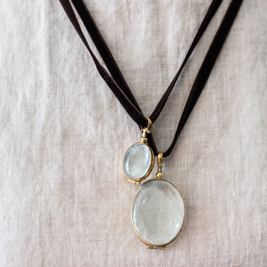 Oval Rock Crystal Locket by Sonoma State Jewellery