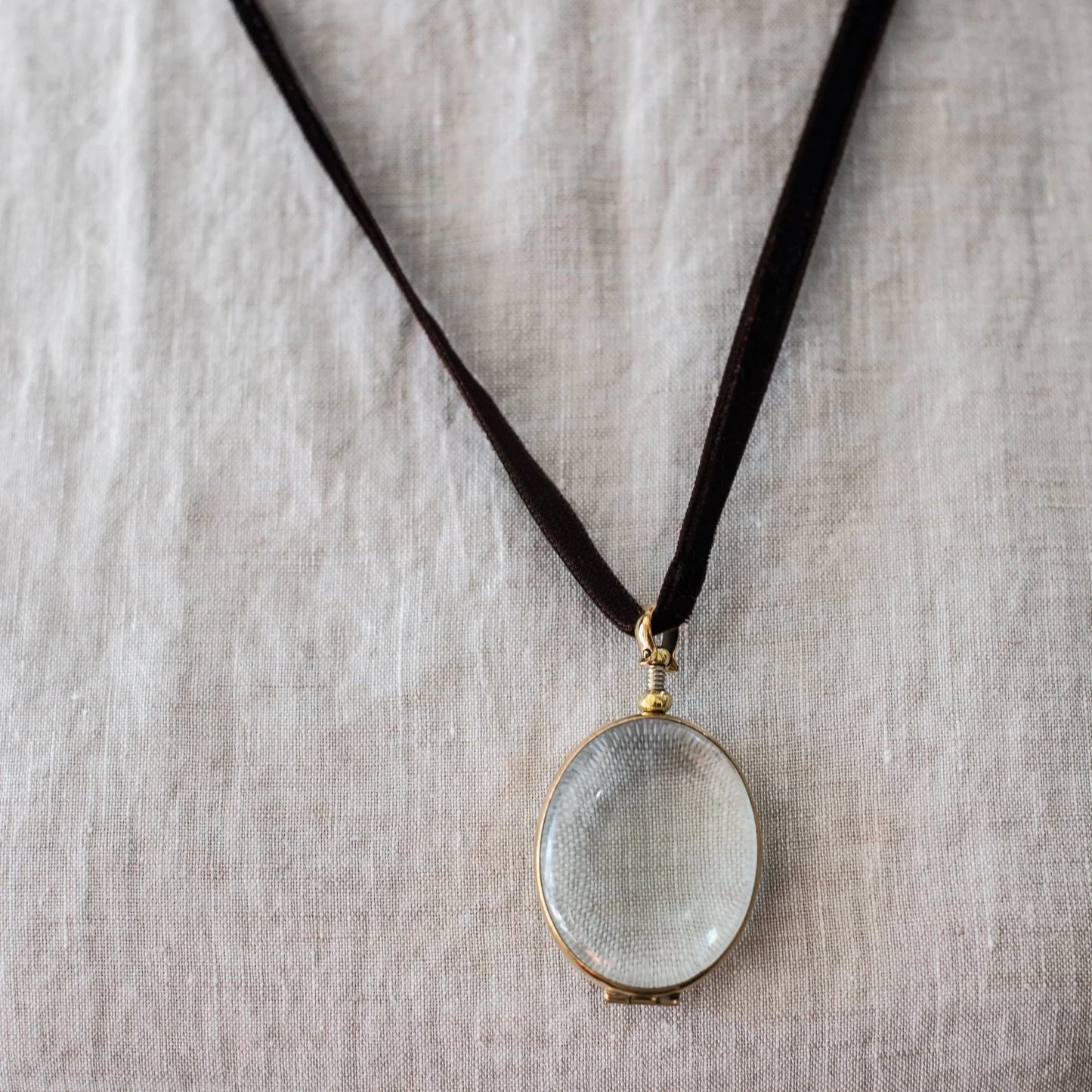 Oval Rock Crystal Locket by Sonoma State Jewellery