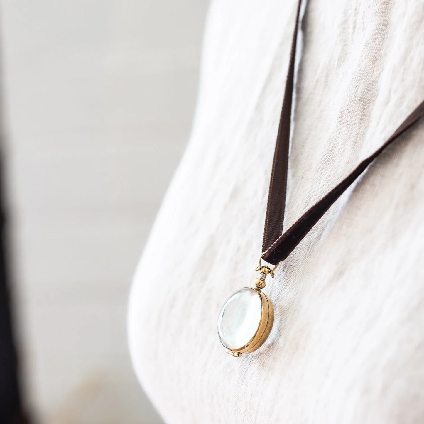 Round Rock Crystal Locket by Sonoma State Jewellery