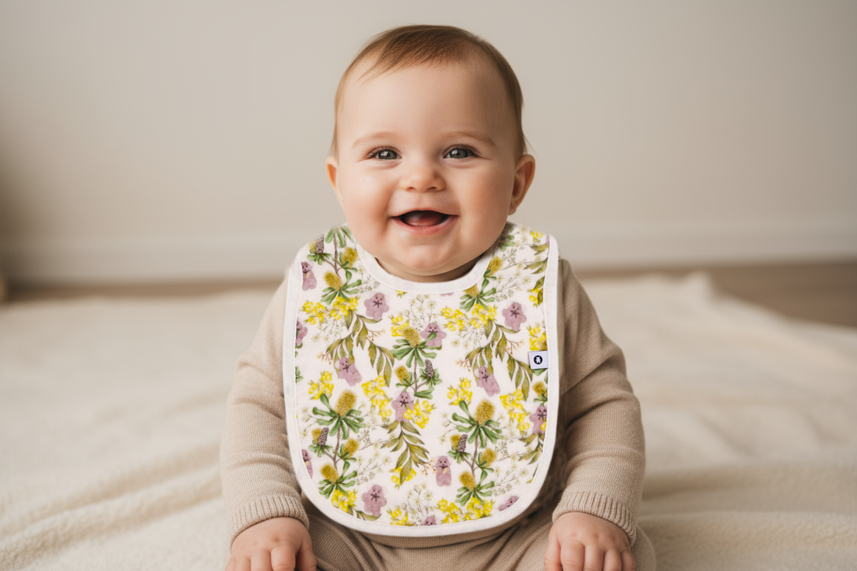 Flatout Bear Cotton Muslin Baby Bib