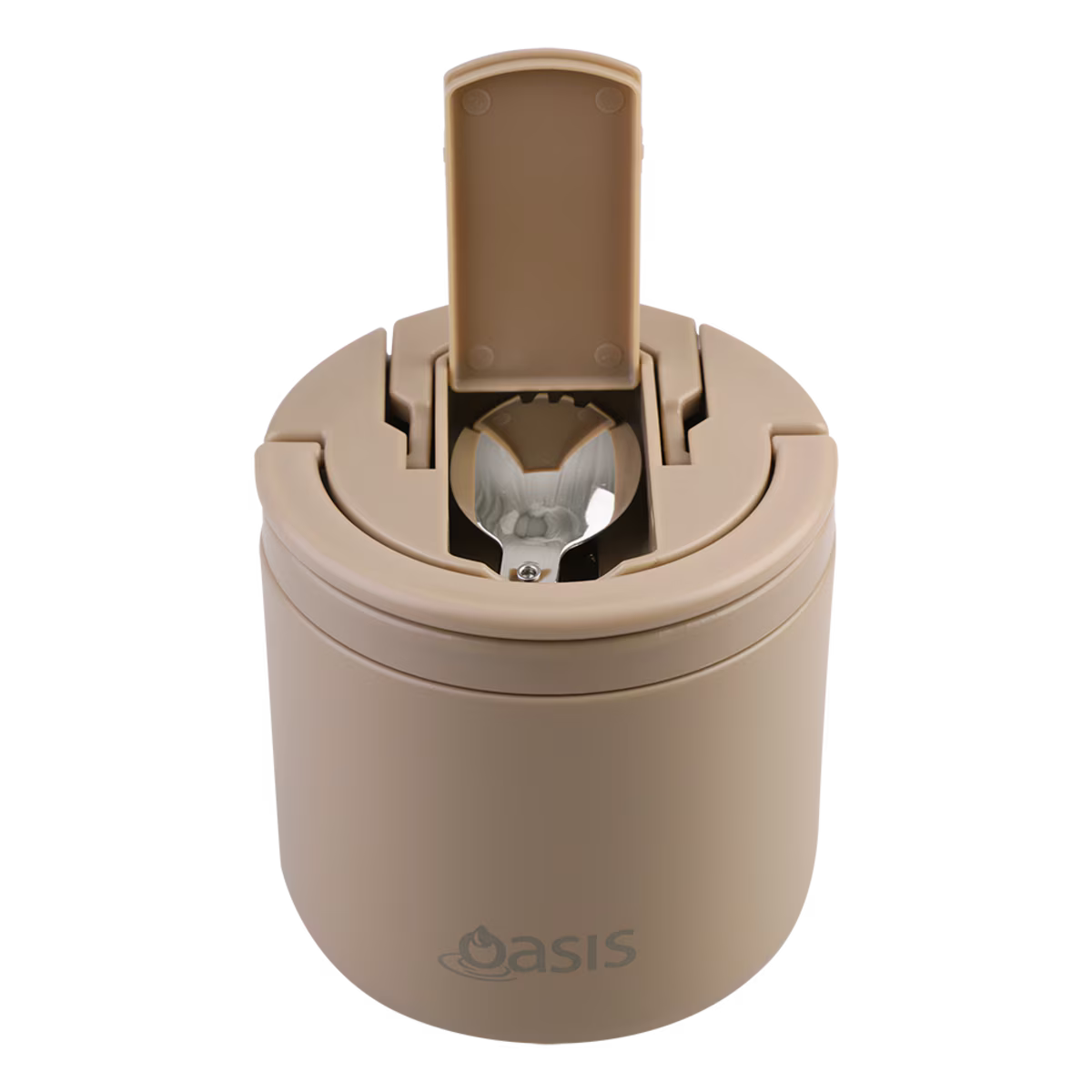 Oasis Stainless Steel Double Wall Insulated Food Flask w Quick Release Lid & Spork 500ml