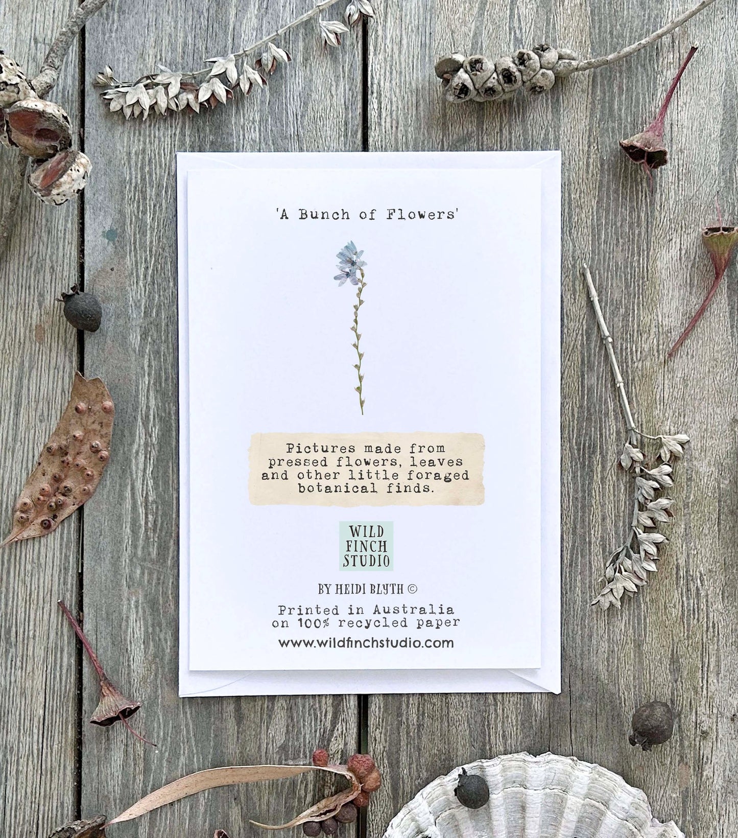 Wild Finch Studio A Bunch Of Flowers Botanical Greeting Card