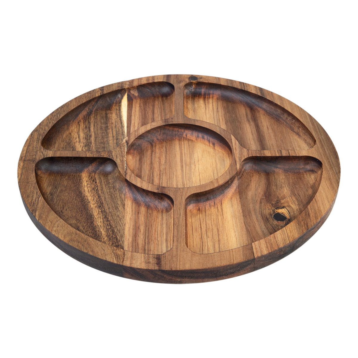 Acacia Wood Round Grazing Platter Serving Tray With Lid
