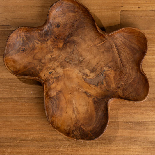 Teak Hand Carved Timber Aria Platter