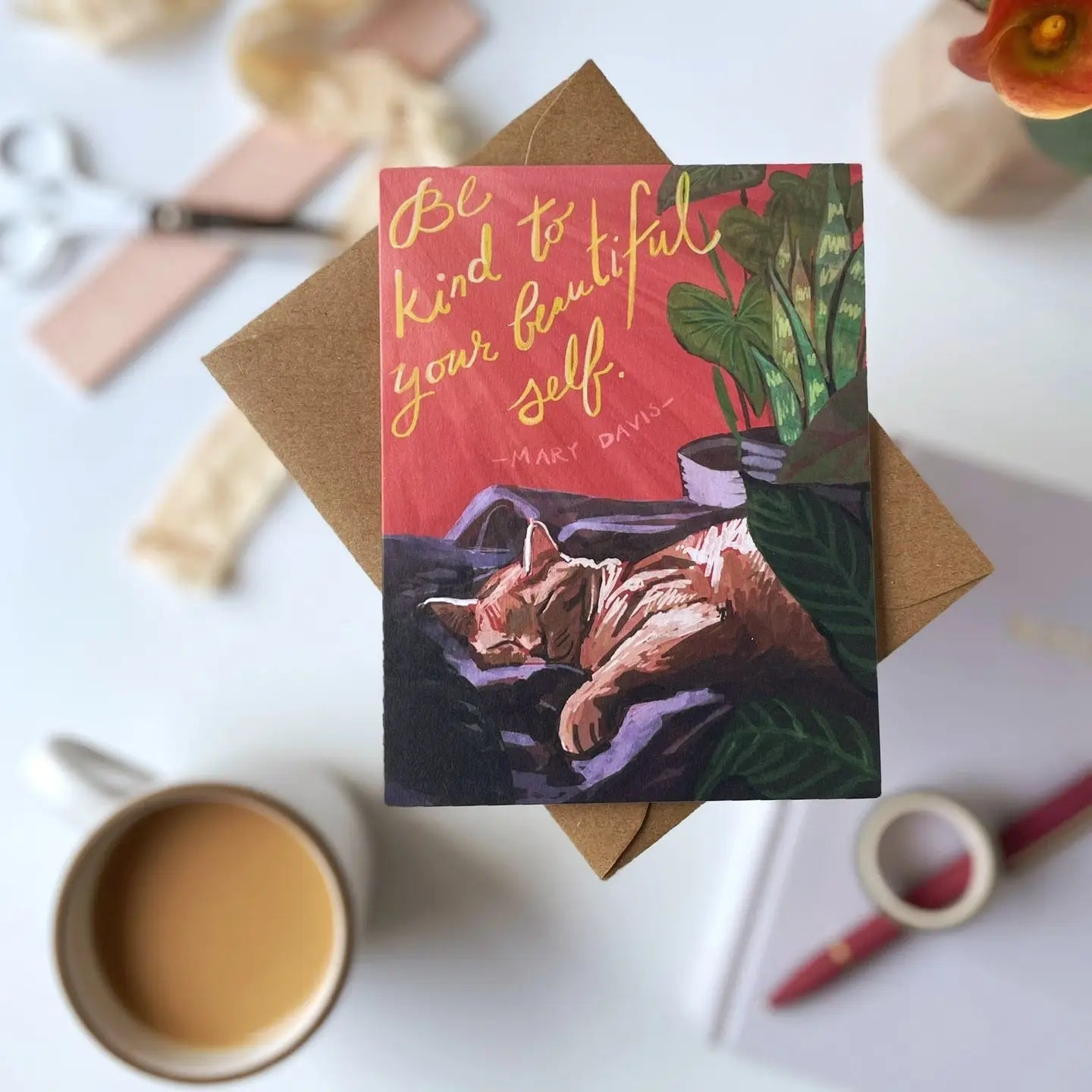 Tiny & Snail Be Kind To Your Beautiful Self Greeting Card