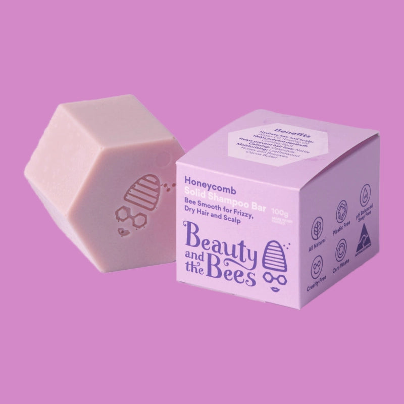 Beauty And The Bees Bee Smooth Shampoo Bar For Curly & Frizzy Hair and Dry Scalp
