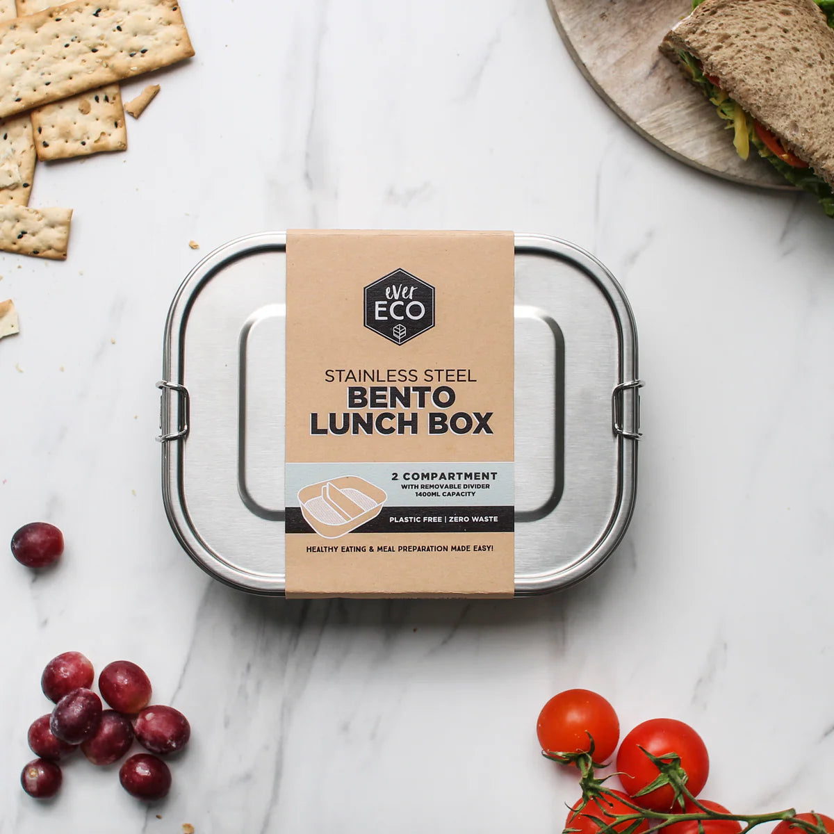 Ever Eco Stainless Steel 2 Compartments Bento Box - 1400ml