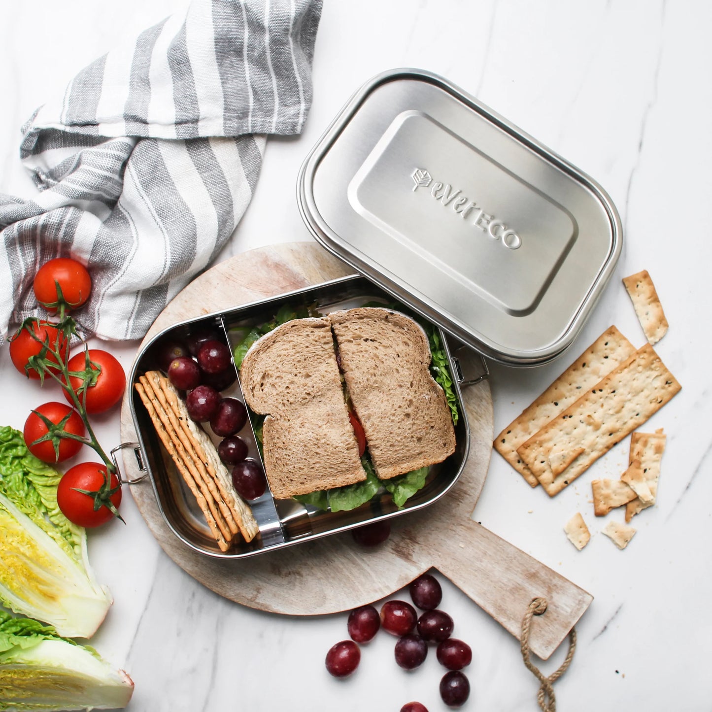 Ever Eco Stainless Steel 2 Compartments Bento Box - 1400ml