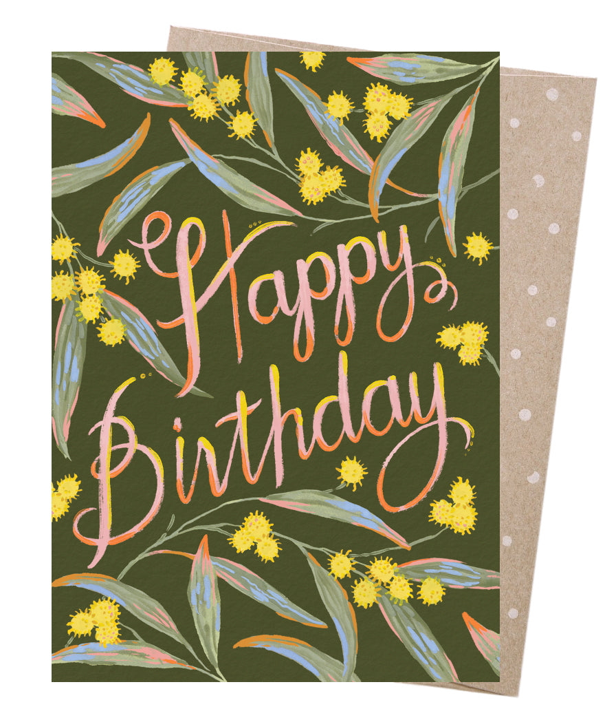 Earth Greetings Jayne Branchflower Birthday Wattle Greeting Card
