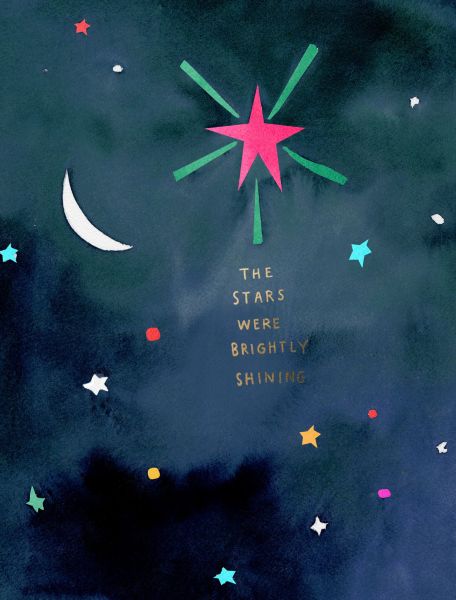 The Stars Were Brightly Shining Festive Greeting Card