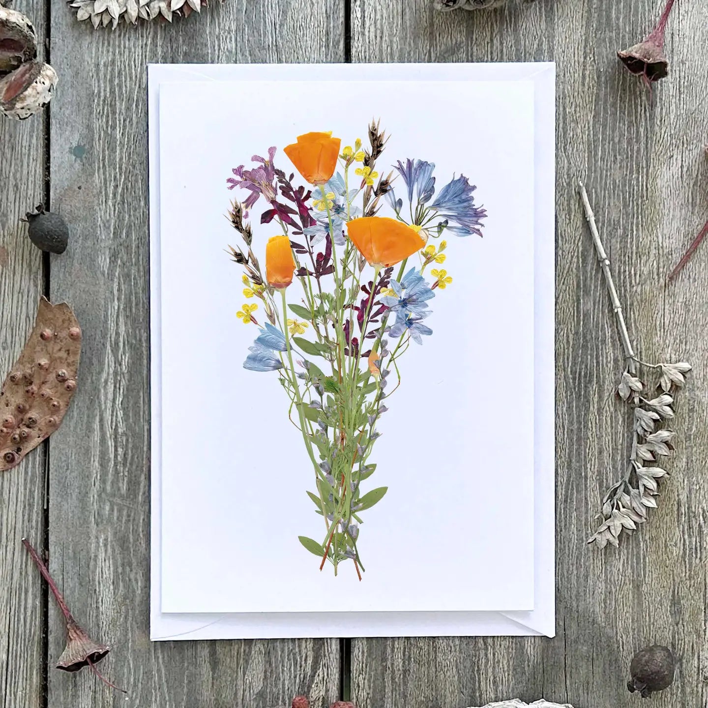 Wild Finch Studio A Bunch Of Flowers Botanical Greeting Card