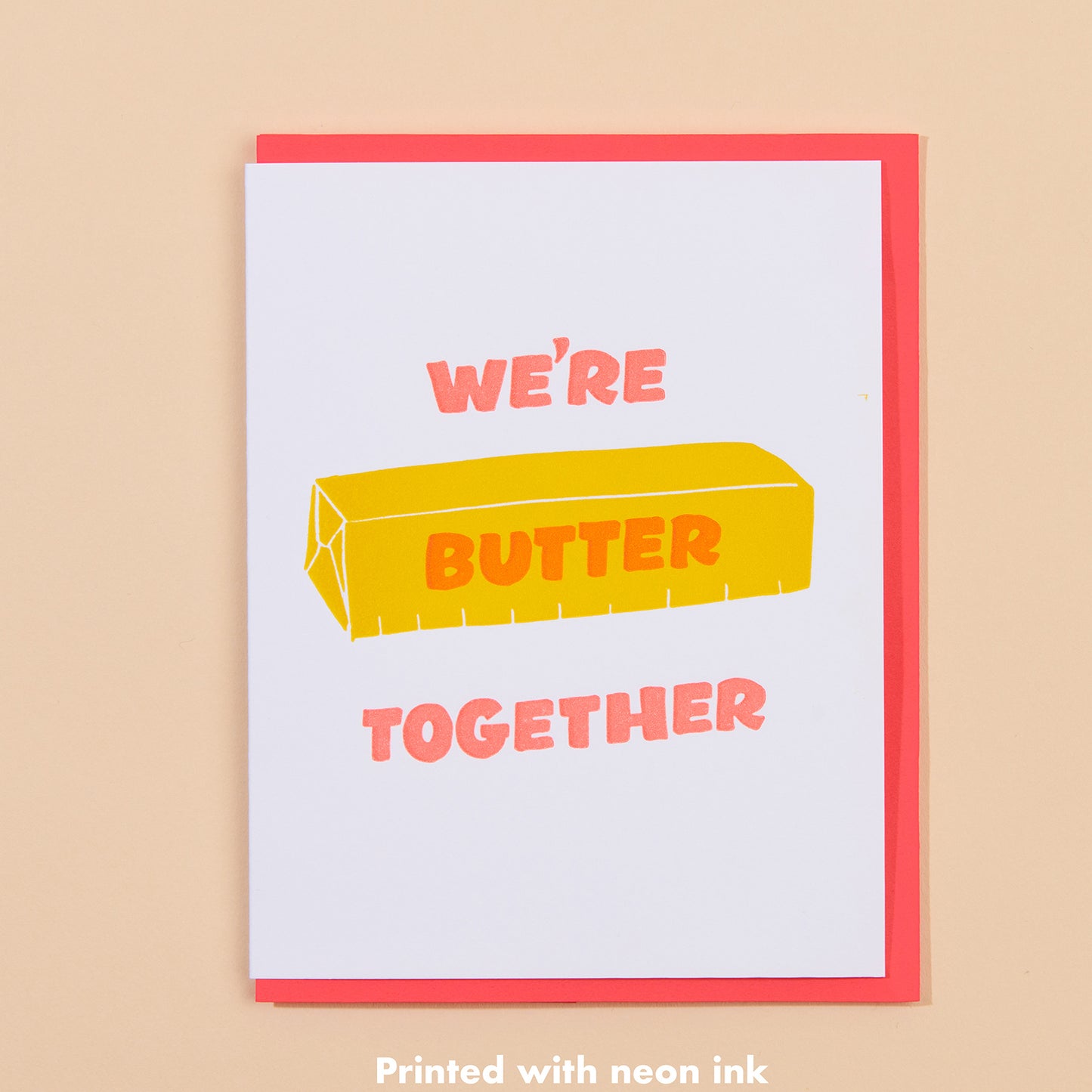 Butter Together Letterpress Risograph Card