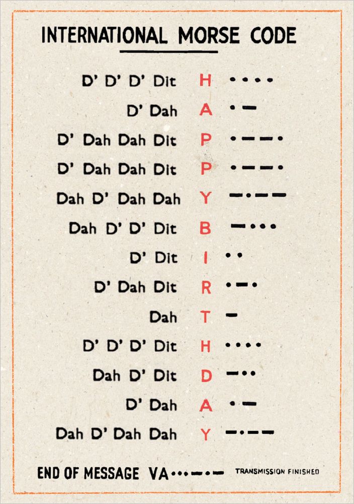 Internation Morse Code Happy Birthday Greeting Card
