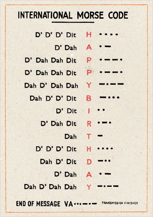 Internation Morse Code Happy Birthday Greeting Card