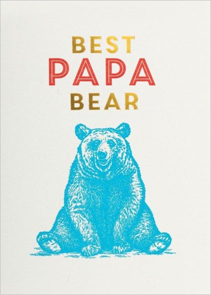 Best Papa Bear Letterpress Card