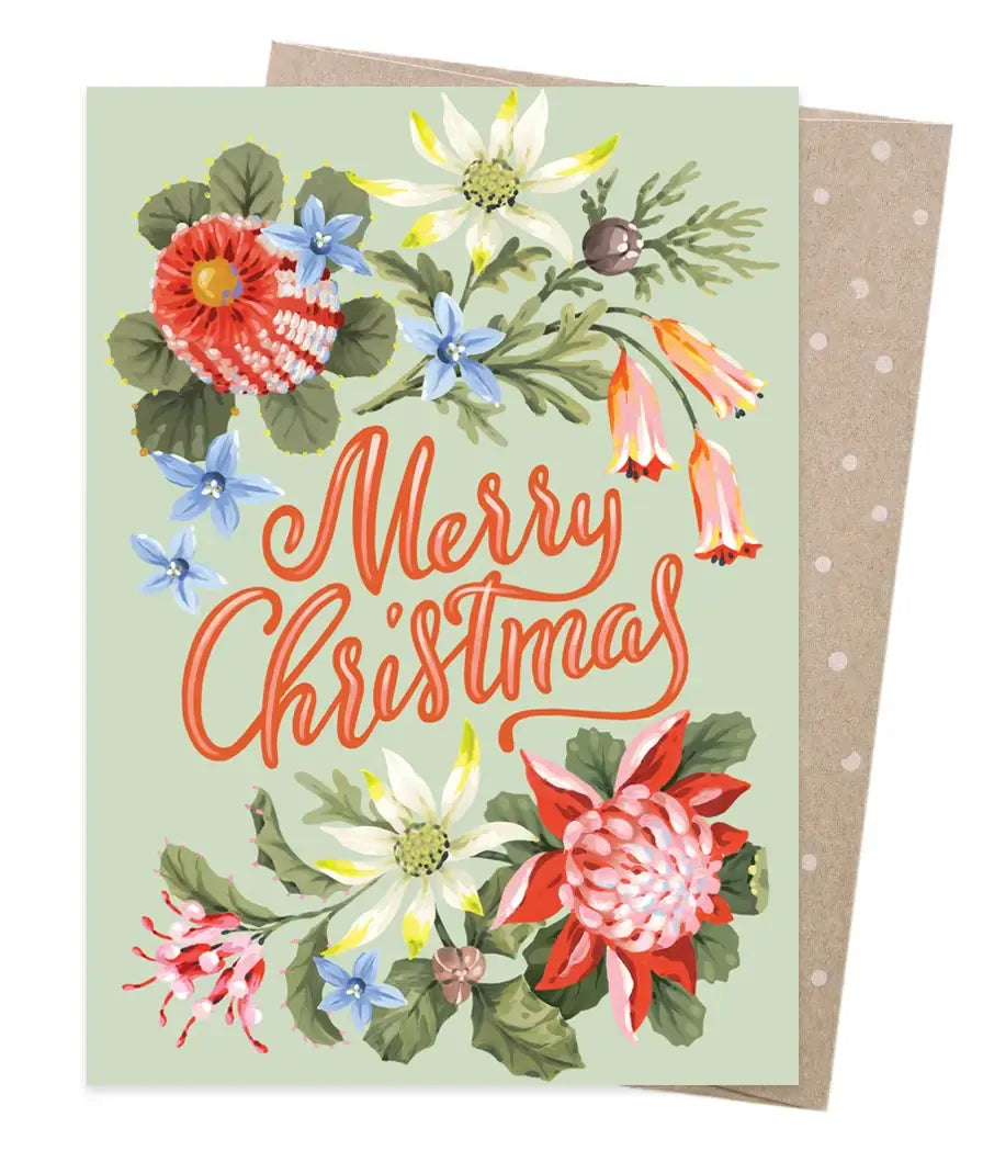 Earth Greetings Jayne Branchflower Christmas Blooms Greeting Card