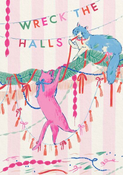 Wreck The Halls Christmas Greeting Card