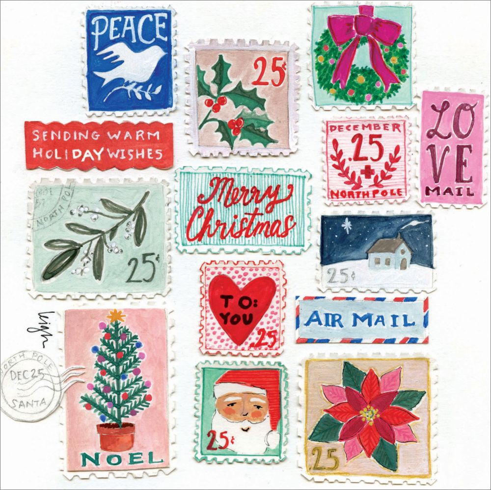 Christmas Stamps Greeting Card